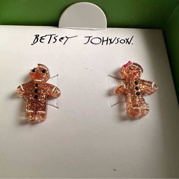 Betsey Johnson Jewelry - Betsey Johnson Gingerbread Mismatch Earrings